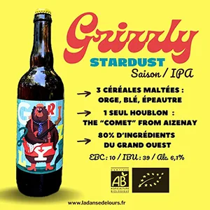 Bière Grizzly Stardust IPA au 3 céréales maltées