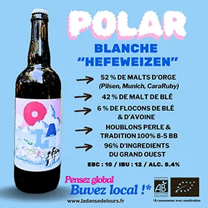 Bière Balnche POLAR "HEFEWEIZEN" production locale vendéenne