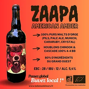 Bière Américan Amber ZAAPA artisanale Vendéenne