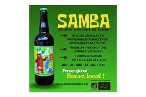Bière SAMBA ambrée à la fleur de sureau. Brasserie la Dance de l'Ours